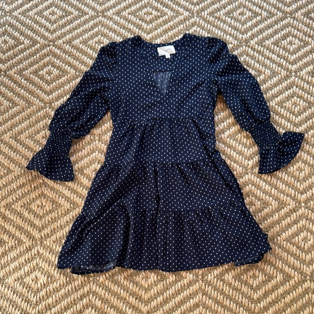 Tuckernuck Blue and White Tiered Ruffled Sundress